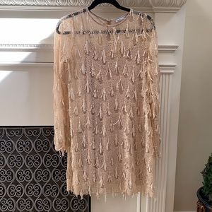 Zara nude mini dress with sequin detail- NEW- pristine- never worn